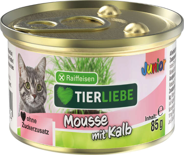 TIERLIEBE Katzen-Nassfutter Mousse Junior Kalb